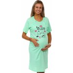 Zelená puntíkatá kojící a těhotenská košilka na knoflíky let me kepp sleeping 1C3248 zelená – Zboží Mobilmania