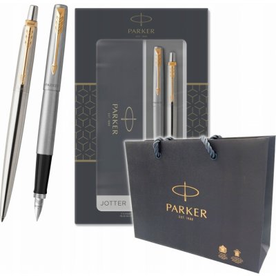 Parker Jotter Stainless Steel GT sada plnicí pero a kuličková tužka 1501/1563257 – Zboží Živě