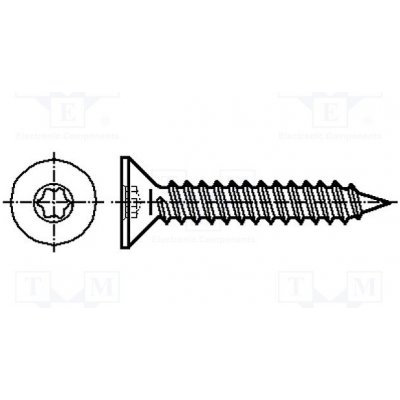 BOSSARD 3070482 Vrut; do kovu; 2,2x13; Hlava: kuželová; Torx®; TX06; kalená ocel – Hledejceny.cz