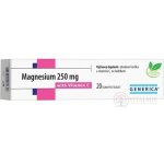 Generica Magnesium 250 mg s vitam. C 250 mg 20 eff.tablet – Hledejceny.cz