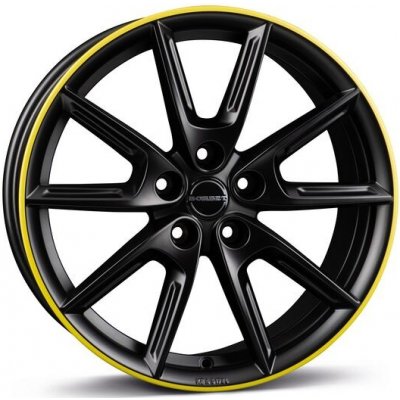 Borbet LX 8x18 5x112 ET44 matt black rim yellow