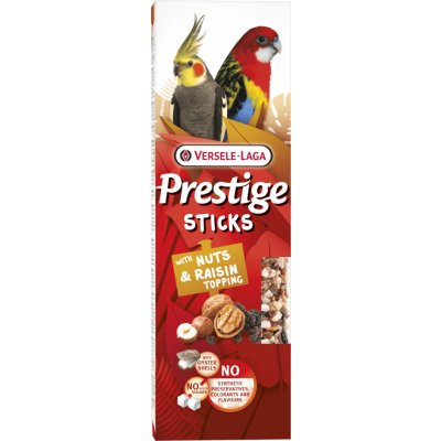 Versele-Laga Prestige Sticks tyčinky velký papoušek ořechy s rozinkami 140g – Hledejceny.cz