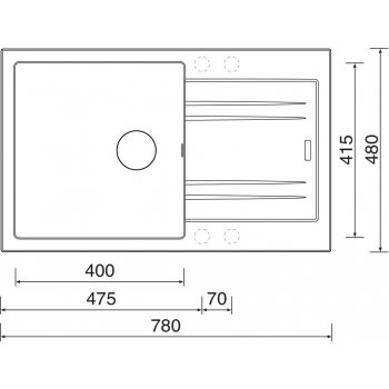 Sinks Linea 780 N granblack