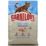 CARNILOVE TRUE FRESH CAT DRY FISH & TURKEY FOR STERILISED ADULT ALL BREEDS 2 kg – Hledejceny.cz