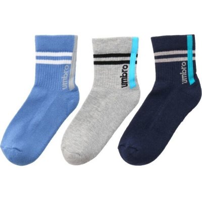Umbro Striped Sports Socks Jnr 3 Pack dětské ponožky tmavě modrá – Sleviste.cz