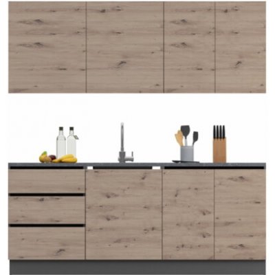 DOMOLETTI Kuchyňská sestava Asti 200 cm dub – Zboží Mobilmania