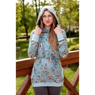 Jsem máma kojicí mikina květy na mintové – Sleviste.cz