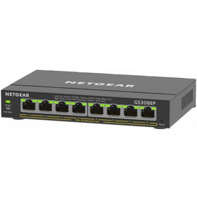 NETGEAR 8-Port Gigabit Ethernet PoE+ Plus Switch (GS308EP) Managed L2/L3 Gigabit Ethernet (10/100/1000) Power over Ethernet (PoE) Black – Hledejceny.cz