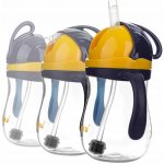 Akuku láhev s brčkem a závažím navy/žlutý 280 ml – Zboží Dáma