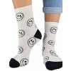Noviti SB 047 W 03 smajlíky dámské ponožky bílé