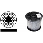 Lano ocelové 6x7M-FC, PVC černé, 3/4mm, Zn, cívka 100m – Hledejceny.cz