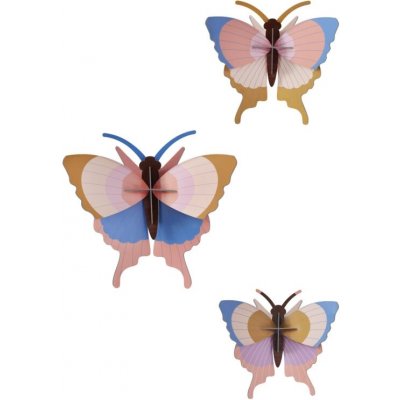 Studio Roof nástěnná dekorace Gold Rim Butterflies sada 3 kusů – Zboží Mobilmania