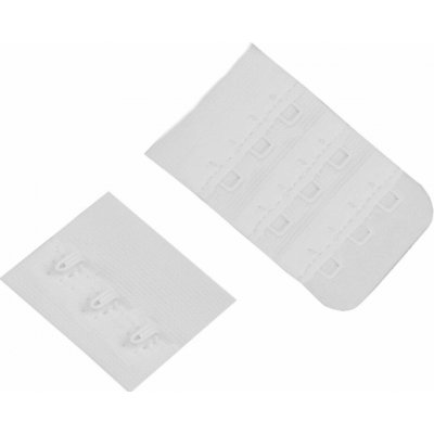 Zapínání na podprsenky šíře 40 mm trojřadé - bílá (2 pár) – Zboží Dáma