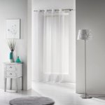 Douceur d'intérieur Záclona s kovovými kroužky VOLINE, 135 x 240 cm, bílá bílá – Zboží Mobilmania