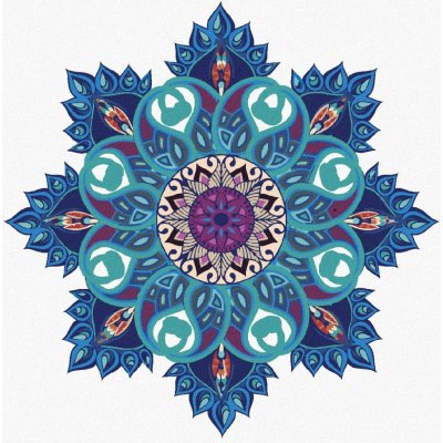 Diamondi Diamantové malování MODRÁ MANDALA 40 x 50 cm bez rámu a bez vypnutí plátna – Hledejceny.cz