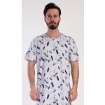 Vienetta MAN pánská noční košile s krátkým rukávem Surfing šedá – Hledejceny.cz