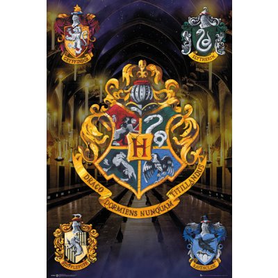 Plakát, Obraz - Harry Potter - Bradavické erby, (61 x 91.5 cm) – Zboží Mobilmania