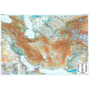 Gizi Map Silk Road Countries / Země Hedvábné stezky - nástěnná mapa 125 x 88 cm Varianta: bez rámu v tubusu, Provedení: laminovaná mapa v lištách