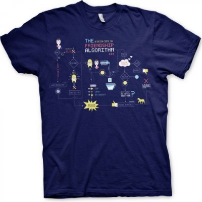 Fantasyobchod tričko Big Bang Theory The Friendship Minions Algorithm navy blue