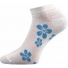 Voxx dámské kotníčkové ponožky kytičky Piki bílo modrá
