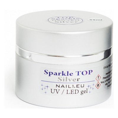 Nail1 Sparkle Top Silver UV/LED gel Vysoký lesk s jemnou jiskrou 30 ml – Zboží Mobilmania