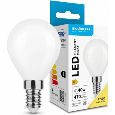 Modee LED žárovka Filament Milky Globe Mini G45 4W E14 teplá bílá – Zboží Živě