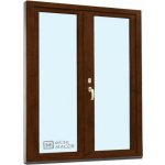 Kömmerling balkonové dveře 70 AD O+OS klapačka levé tmavý dub/bílá 150 x 210 cm oboustranná klika + FAB + hliníkový práh – Hledejceny.cz