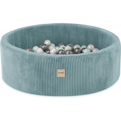 Plush Nest suchý bazén kulatý modrý prémiový manšestr 90 x 30 cm + 200 míčků – Hledejceny.cz