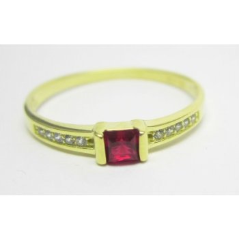 Klenoty Budín Elegantní zlatý prsten s červeným rubínem 223041300