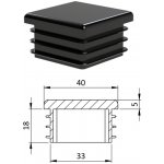 Kovoinox Krytka plastová 40 x 40 mm, černá – Sleviste.cz