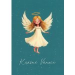 Pohlednice Krásné Vánoce - andílek – Zboží Dáma