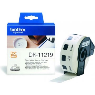 Papírové štítky Brother DK11219, 12mm, bílá, 1200 ks, pro tiskárny řady QL – Zboží Živě