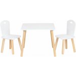 Ecotoys Dětský set stůl + 2 židle bílý – Zboží Dáma