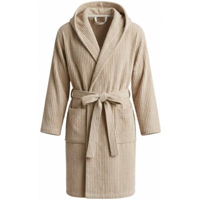 Pemitex Froté župan 3D pruh béžový s kapucí – Zbozi.Blesk.cz