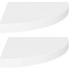 Regál a polička Shumee plovoucí rohové 2 ks bílé 35×35×3,8 cm MDF, 323917