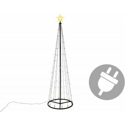 Nexos 47224 Vánoční dekorace světelná pyramida stromek 240 cm teple bílá