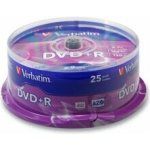 Verbatim DVD+R 4,7GB 16x, Advanced AZO+, spindle, 25ks (43500) – Zboží Mobilmania