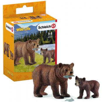 Schleich 42473 Grizzly mládě s matkou