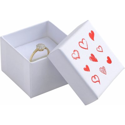 JK Box dárková krabička na šperky se srdíčky HRT-3/A1/A7 Bílá – Zboží Mobilmania