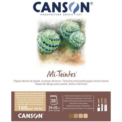 Canson Mi-Teintes Drawing And Pastel paper brown tones 24x32 cm 20 listů – Zboží Dáma