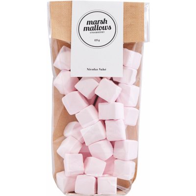 Nicolas Vahé Pěnové bonbony Marshmallows Strawberry růžová barva plast papír 125 g – Zboží Mobilmania