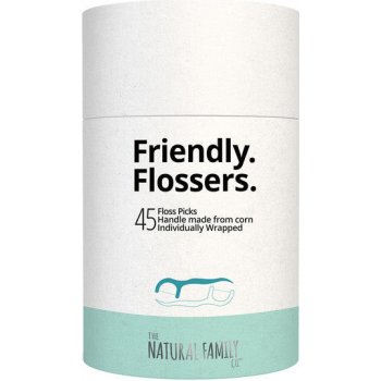 The Natural Family Co. Friendly Flossers zubní nit 45 ks