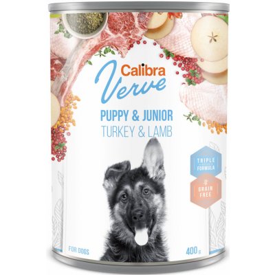 Calibra Dog Verve GF Junior Turkey & Lamb 12x 400 g konzerva