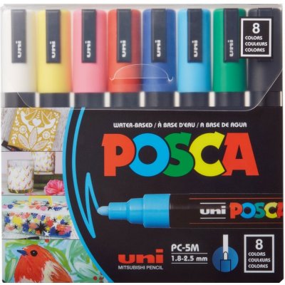 Uni Posca PC-5M 1,8 sada 8 ks mix základních barev – Zboží Živě