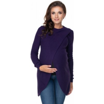 Be MaaMaa těhotenský kojící svetřík se stojáčkem fialový – Zboží Mobilmania
