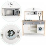 Eco Toys Dřevěná kuchyňka MAXI s příslušenstvím 79,5 x 30 x 97 cm bílá – Zboží Dáma