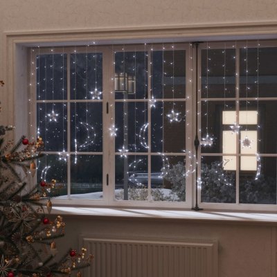 vidaXL Pohádková světla Hvězda a měsíc dálkové ovládání 345 LED bílá – Hledejceny.cz