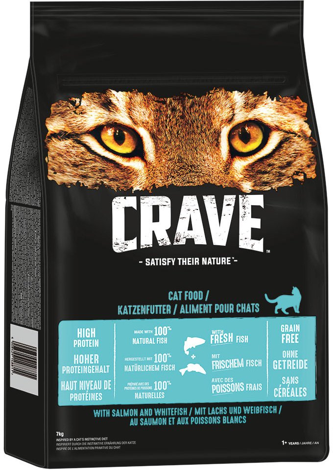 Crave Adult Cat s lososem & bílými rybami 2 x 7 kg