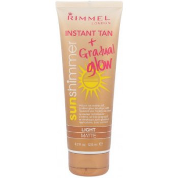 Rimmel Sun Shimmer Instant Tan + Gradual Glow Smývatelný samoopalovací gel s trvalým opalujícím účinkem 125 ml Light Matte