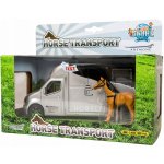 Kids Globe Auto přepravní 20 cm na setrvačník kov na baterie se světlem a zvukem s koněm – Hledejceny.cz
